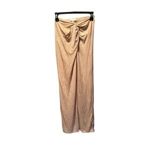 Topshop Slinky Twist Front Maxi Skirt in Stone NWT